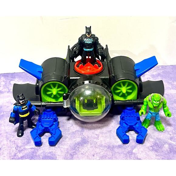 Imaginext DC Super Friends Batsub Vehicle 2 Batman & K. Croc Figures - Picture 1 of 6
